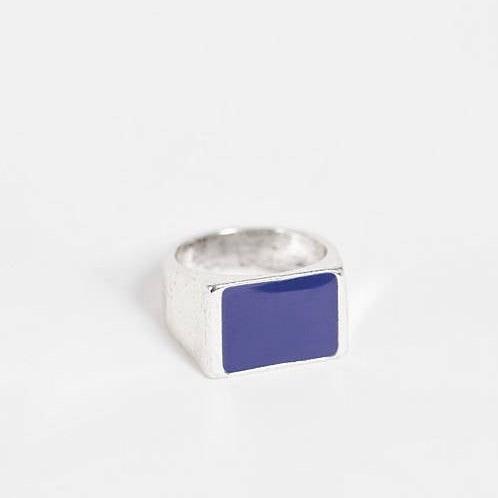 designb Navy Enamel Signet Ring