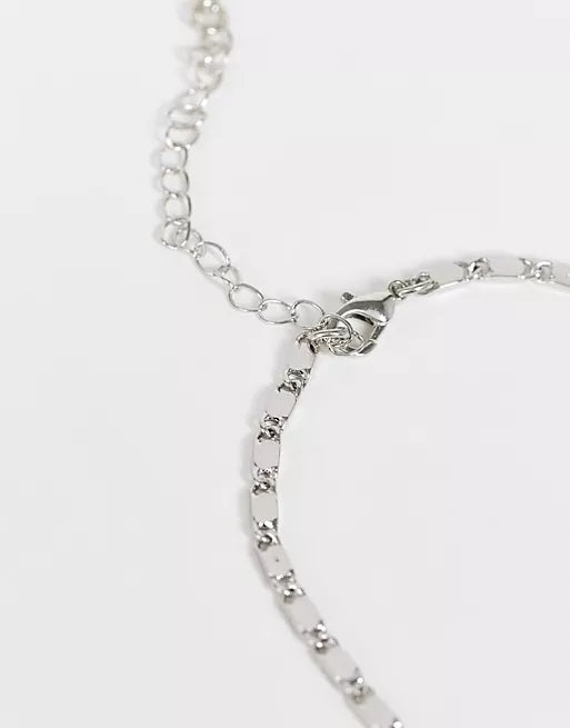 Designb Rhodium Necklace In Silver