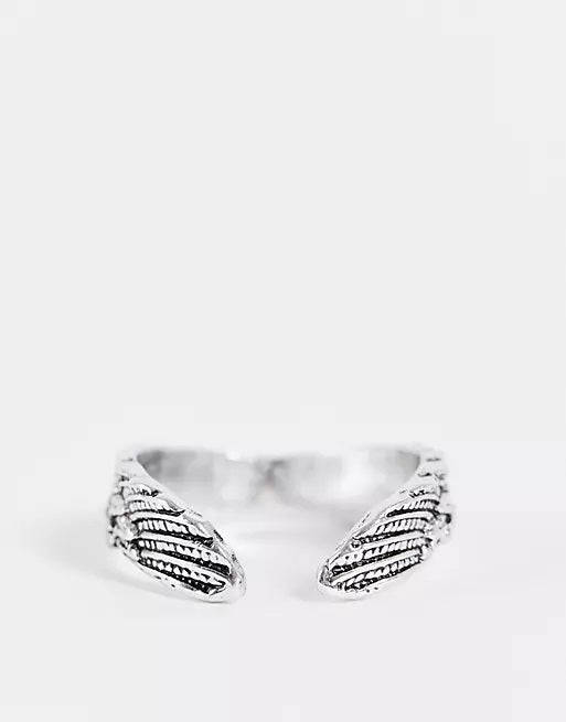 Designb Silver Wing Band Ring