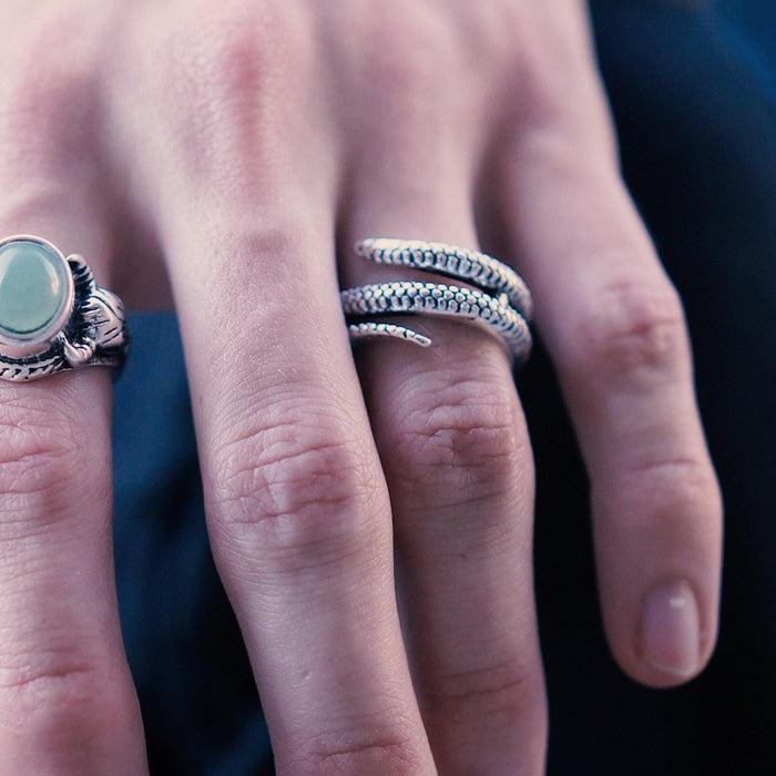 Designb Snake Ring In Antique Silver