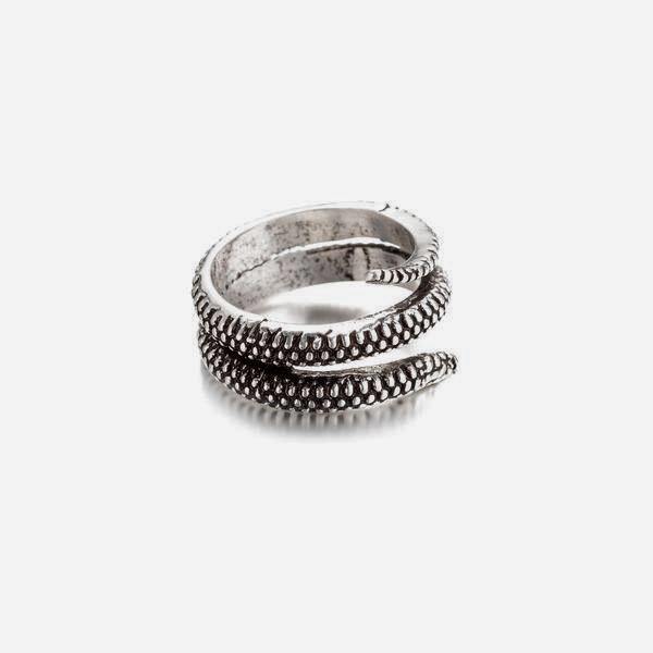 Designb Snake Ring In Antique Silver