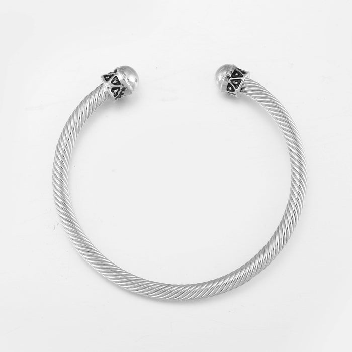 designb Twisted Rope Bangle In Silver