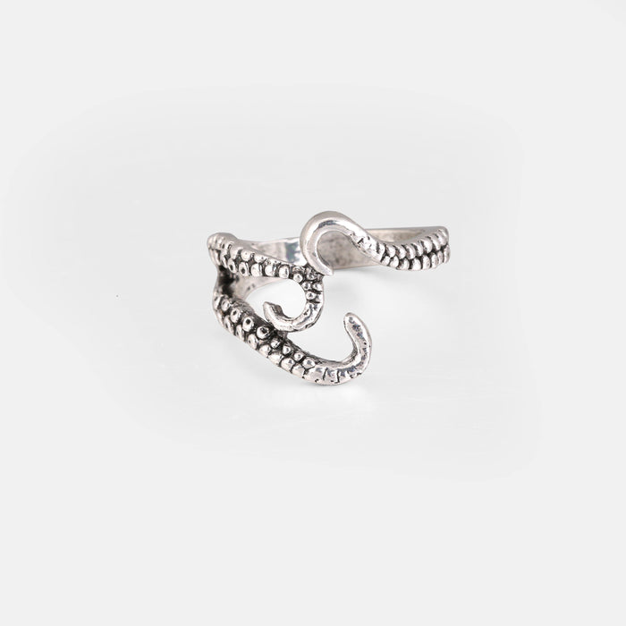 Designb Wrap Around Tentacle Ring In Silver