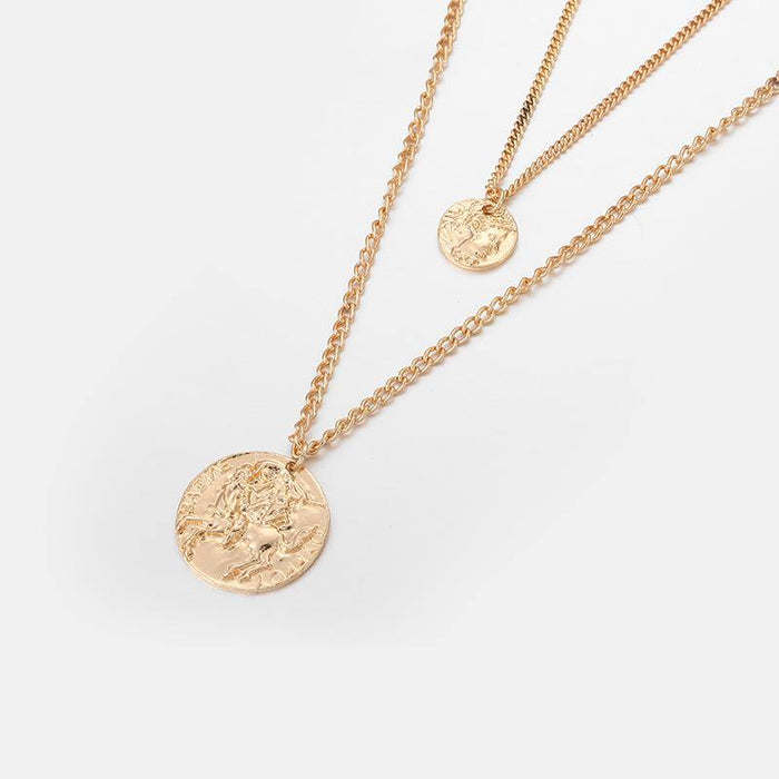 Designb Layered Necklace With Circle Pendants In Gold