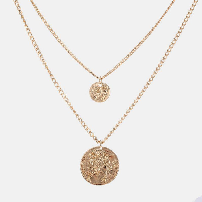 designb Layered Necklace With Circle Pendants In Gold
