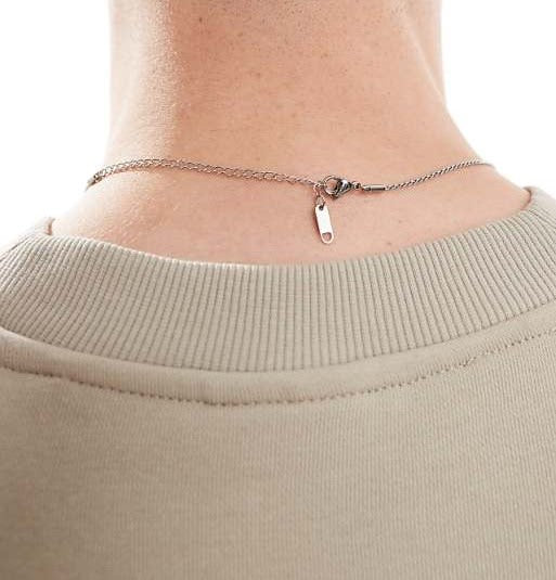 Designb Lost Souls 1.5mm Round Herringbone Chain Necklace In Stainless Steel