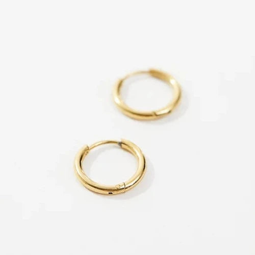 designb Lost Souls - 12mm Hoop Earrings In Gold Stainless Steel