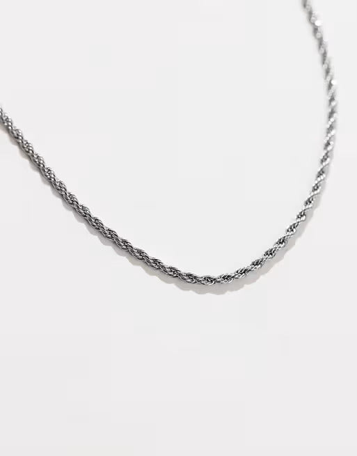 designb Lost Souls 2.5mm Rope Chain Necklace in Stainless Steel