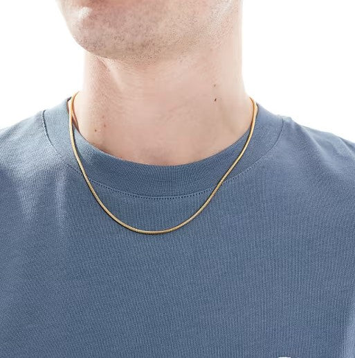 Designb Lost Souls 2mm Snake Chain Necklace In 18k Gold Plated