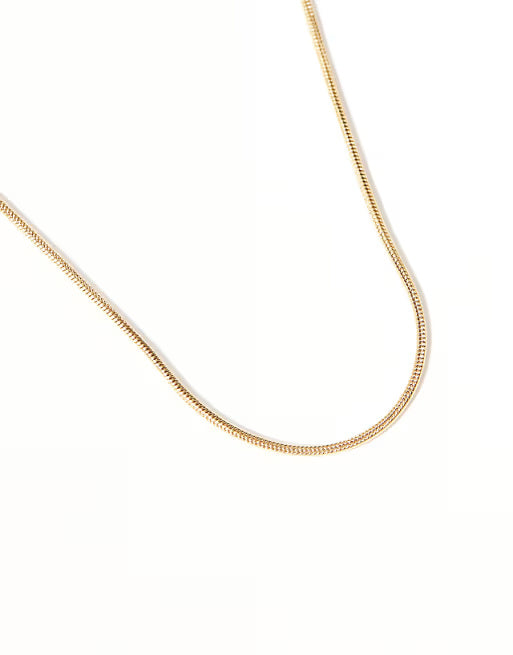 designb Lost Souls 2mm Snake Chain Necklace in 18k gold plated
