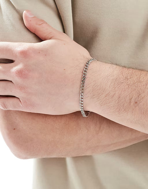 Designb Lost Souls 4mm Curb Chain Bracelet In Stainless Steel