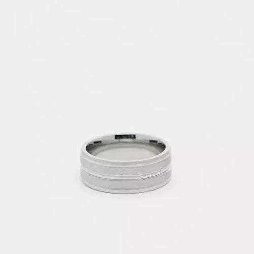 Designb Lost Souls - 8mm Double Band Ring In Platinum Stainless Steel