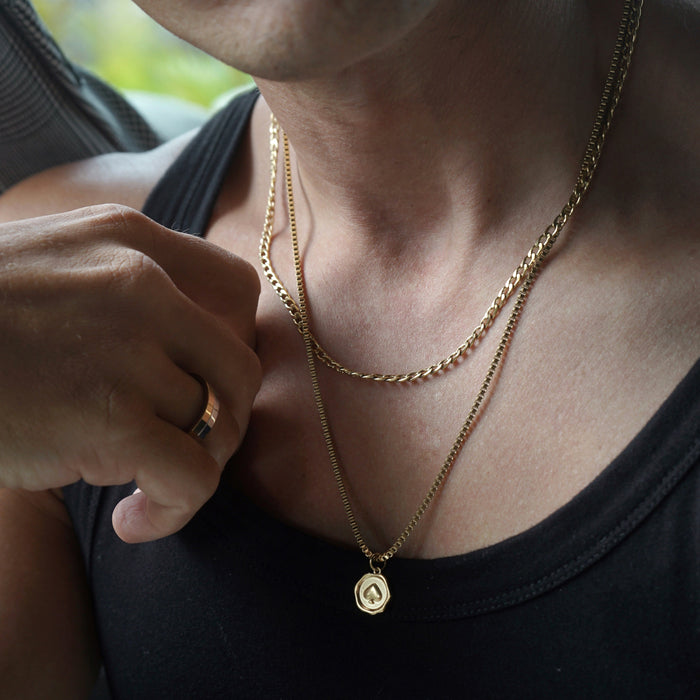 Designb Lost Souls - Ace Coin Pendant Necklace In Gold Stainless Steel