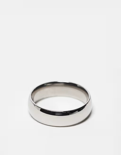 Designb Lost Souls Basic Curved Band Ring In Stainless Steel