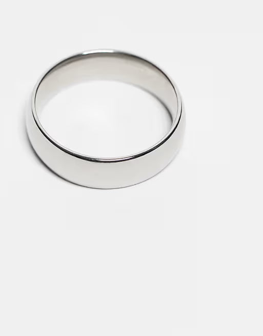 designb Lost Souls Basic Curved Band Ring in Stainless Steel