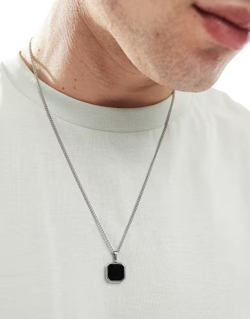 Designb Lost Souls Black Pendant Necklace In Stainless Steel