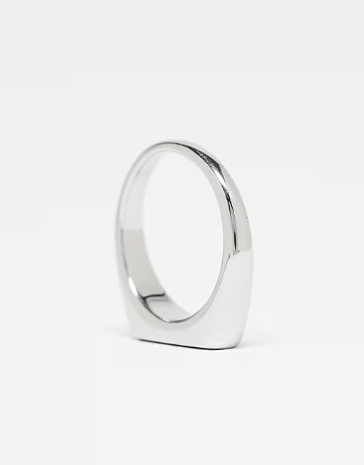 Designb Lost Souls Black Resin Signet Ring In Stainless Steel