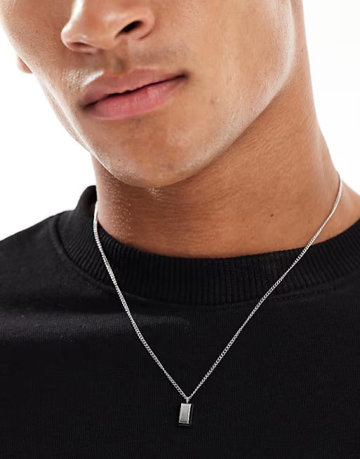 Designb Lost Souls Brick Pendant Necklace In Stainless Steel