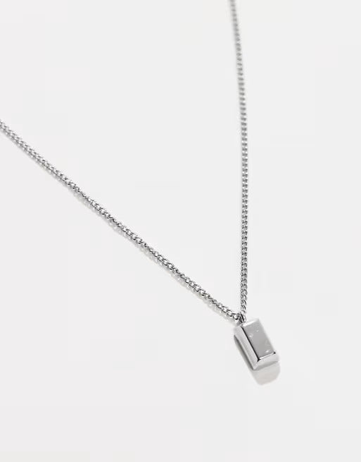 designb Lost Souls Brick Pendant Necklace in Stainless Steel