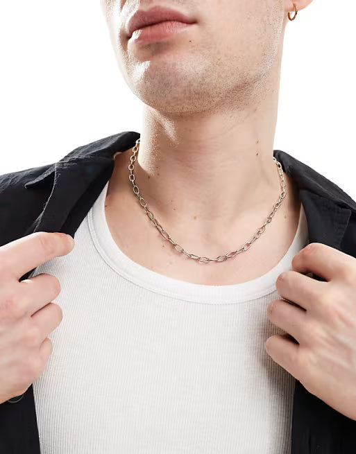 Designb Lost Souls Chain Link Necklace In Stainless Steel