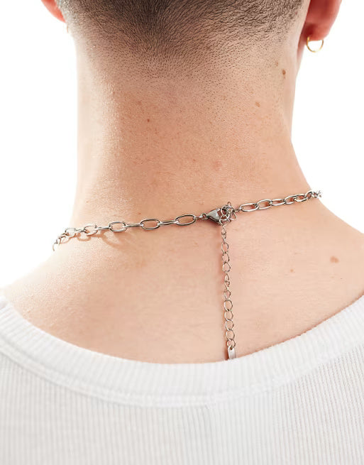 Designb Lost Souls Chain Link Necklace In Stainless Steel