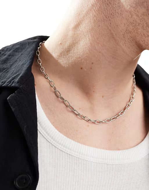Designb Lost Souls Chain Link Necklace In Stainless Steel