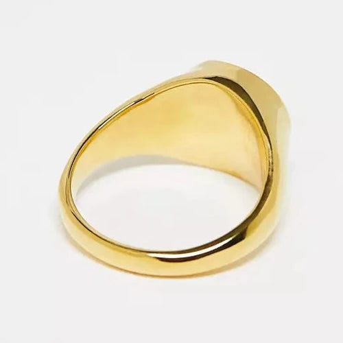 Designb Lost Souls - Cherub Signet Pinky Ring In Gold Stainless Steel