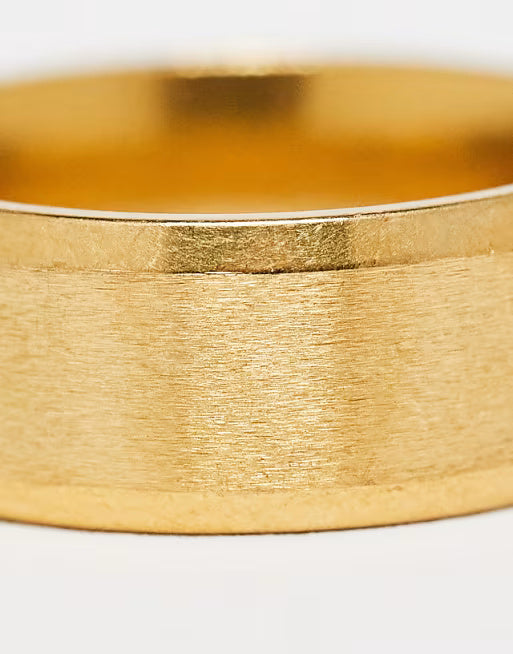 designb Lost Souls Matte Band Ring With Angled Edges In 18k Gold Plated
