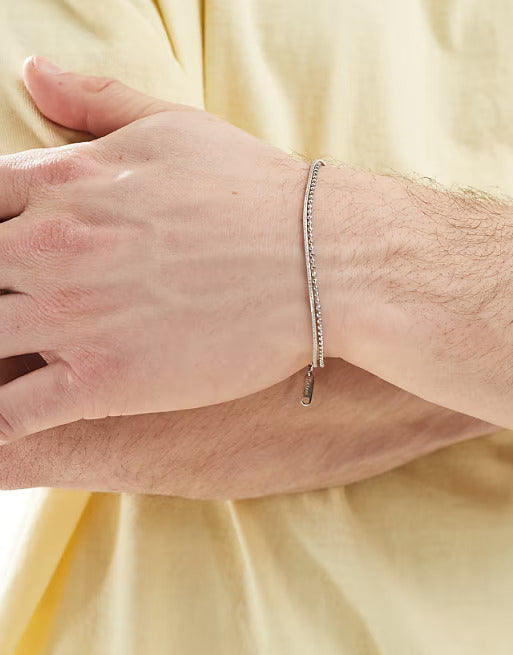 Designb Lost Souls Multi Thin Chains Bracelet In Stainless Steel