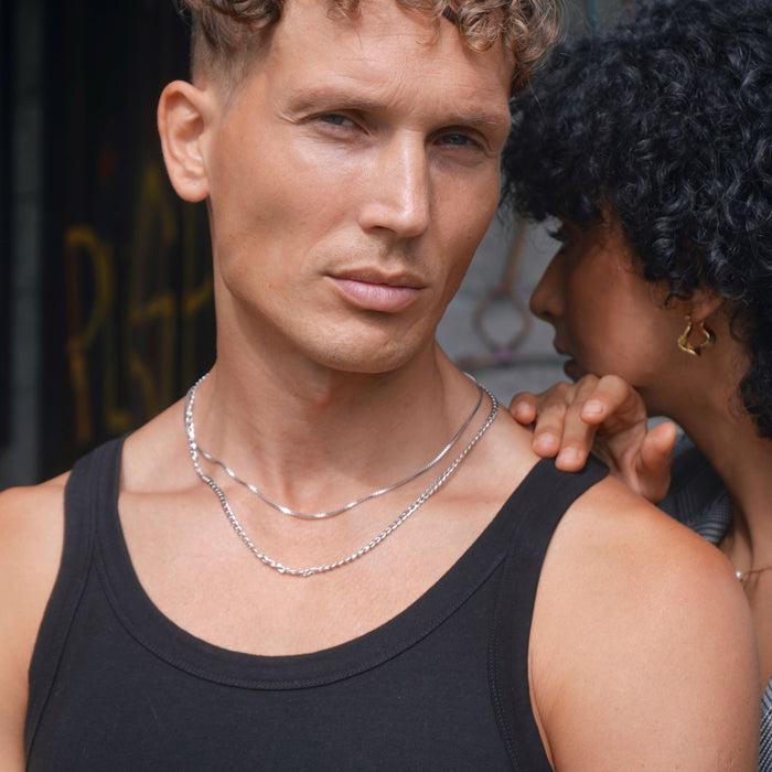 Designb Lost Souls - Set Of 2 Chains 1.5mm & 4mm Necklaces In Silver