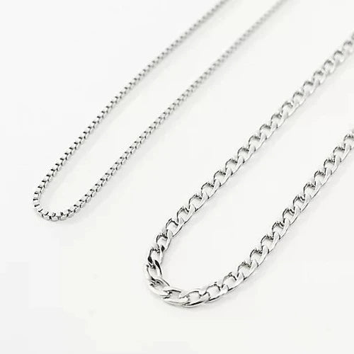 designb Lost Souls - Set Of 2 Chains 1.5mm & 4mm Necklaces In Silver