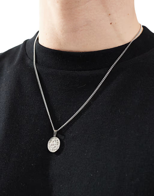 Designb Lost Souls Snake Pendant Necklace In Stainless Steel