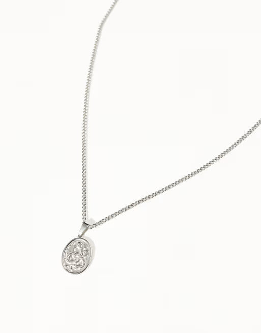 designb Lost Souls Snake Pendant Necklace in Stainless Steel