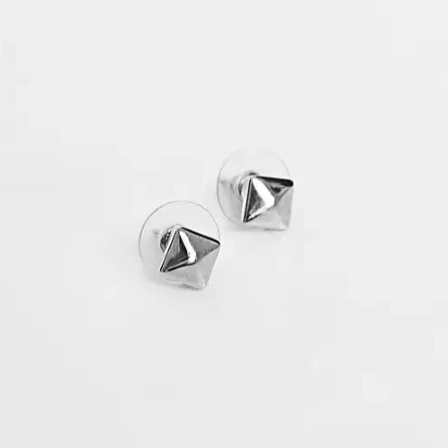 Designb Lost Souls - Square Stud Earrings In Silver Stainless Steel