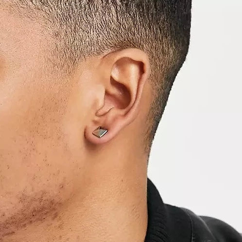 designb Lost Souls - Square Stud Earrings in Silver Stainless Steel