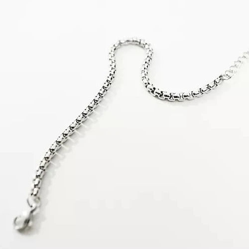 designb Rounded Box Chain Bracelet In Silver Stainless Steel