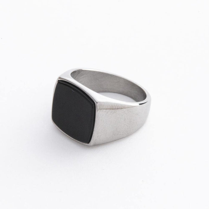 Designb Signet & Band Ring 2-pack In Silver Stainless Steel