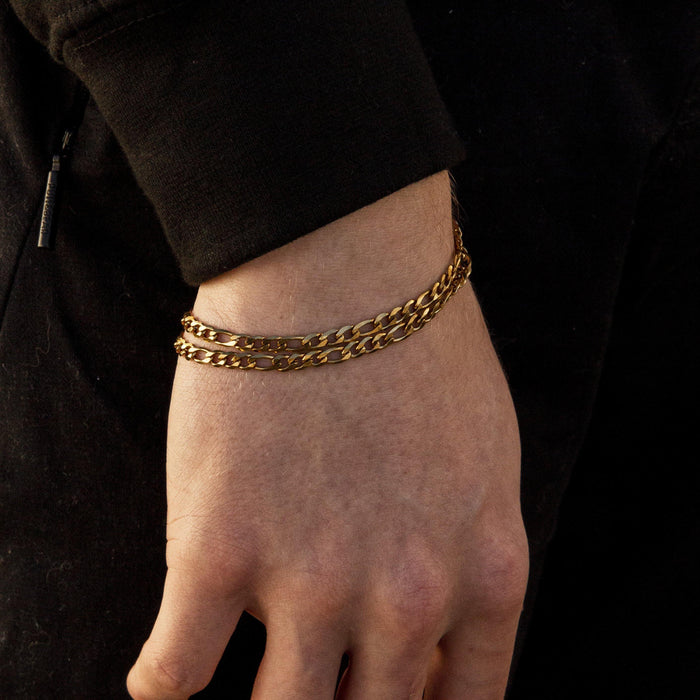 Designb Skinny Figaro Bracelet In Gold Stainless Steel