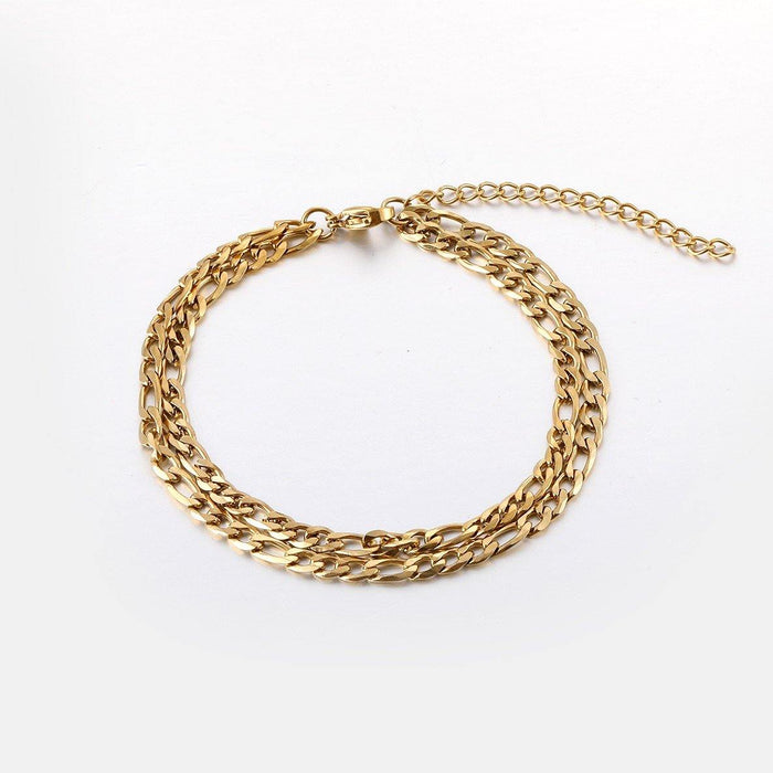 Designb Skinny Figaro Bracelet In Gold Stainless Steel