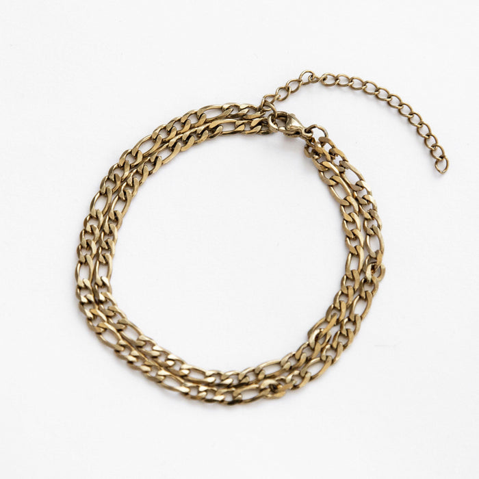 designb Skinny Figaro Bracelet In Gold stainless steel