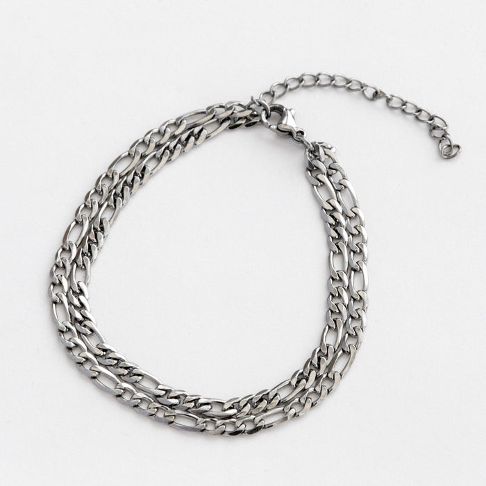 designb Skinny Figaro Bracelet In Silver stainless steel