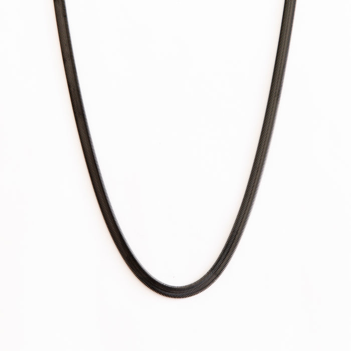 designb Snake Chain Necklace in Black Stainless Steel
