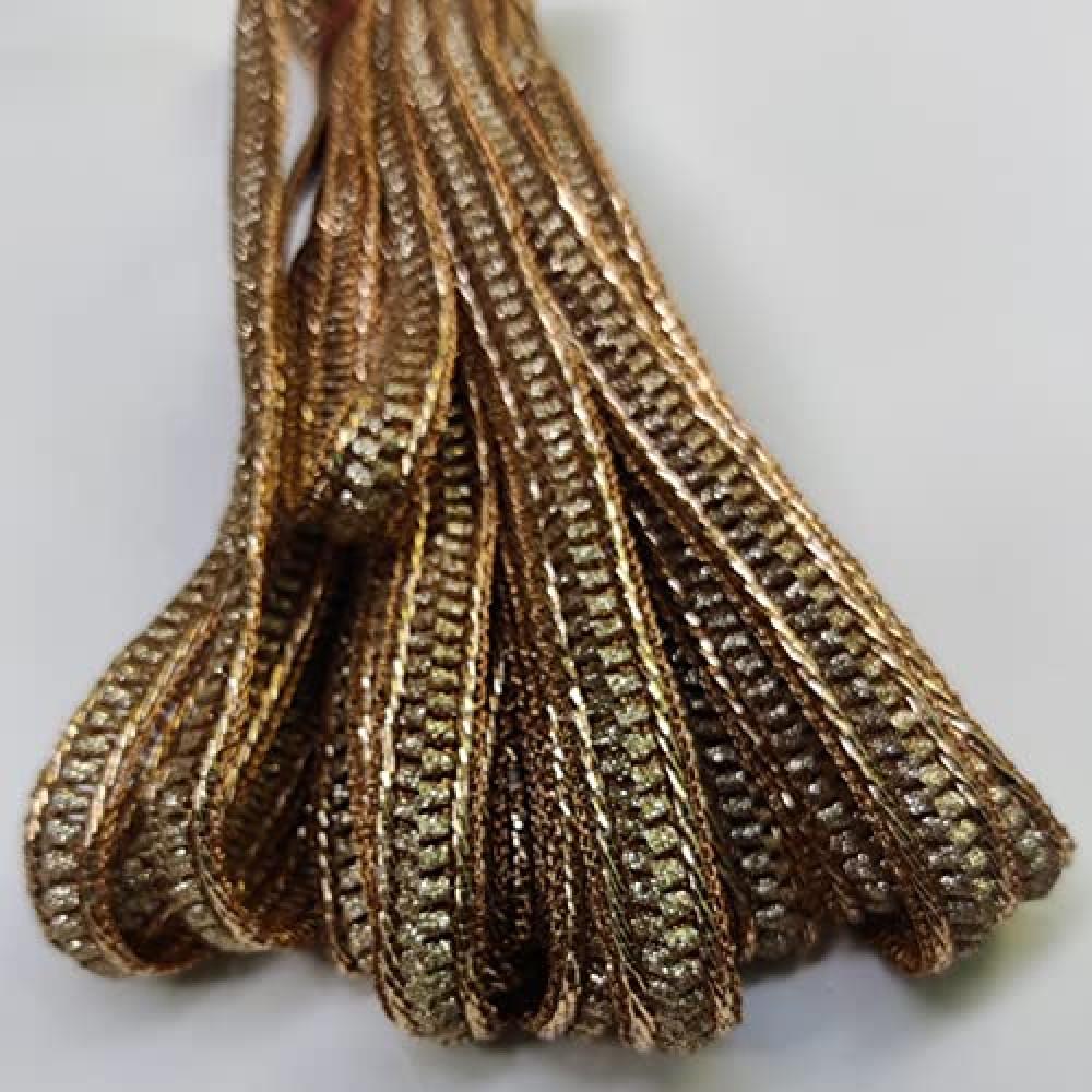 designerbox Antique Gold Fringe Sequence Lace Border