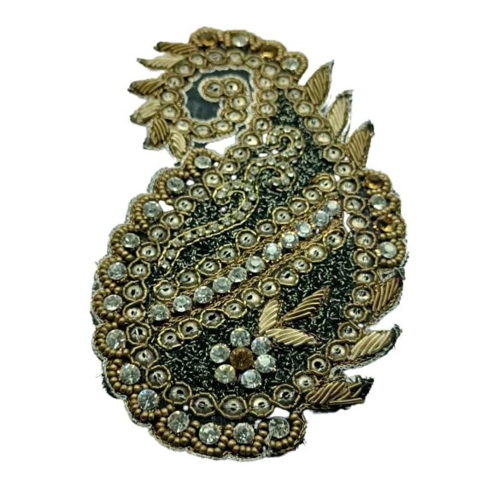 designerbox Applique Beautiful Embroidery Patches with Diamond