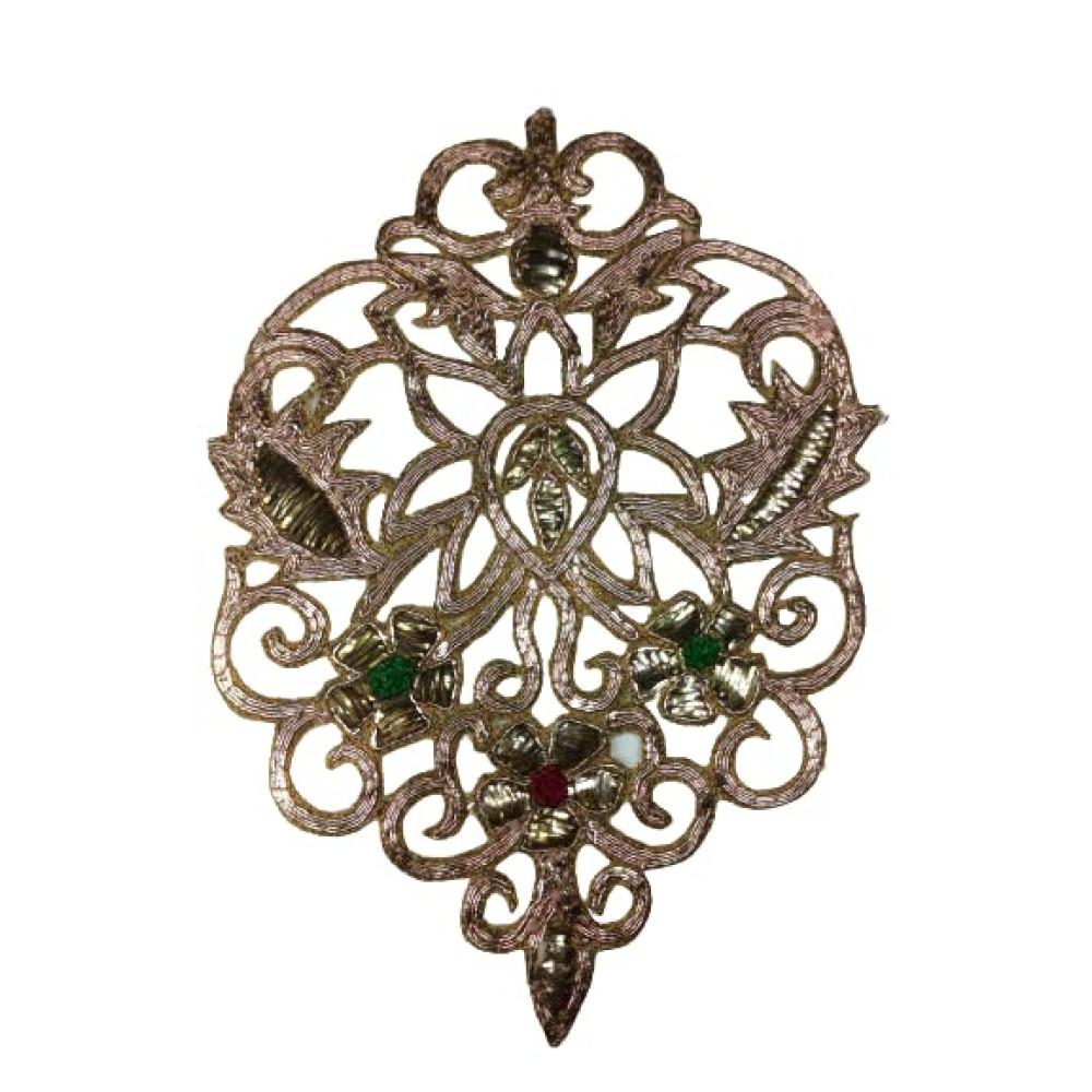 designerbox Applique Golden Colour Beautiful Shape Patches
