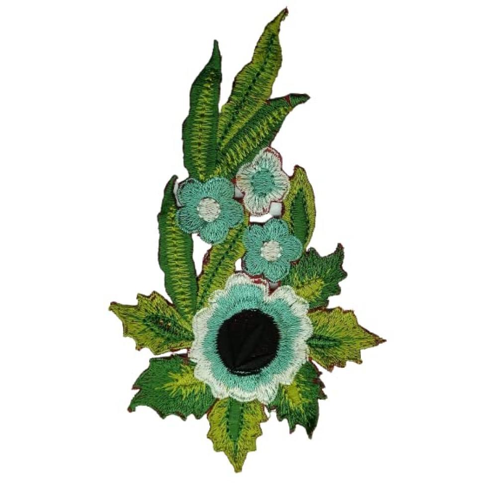 designerbox Applique Green Colour Flower Shape Patches