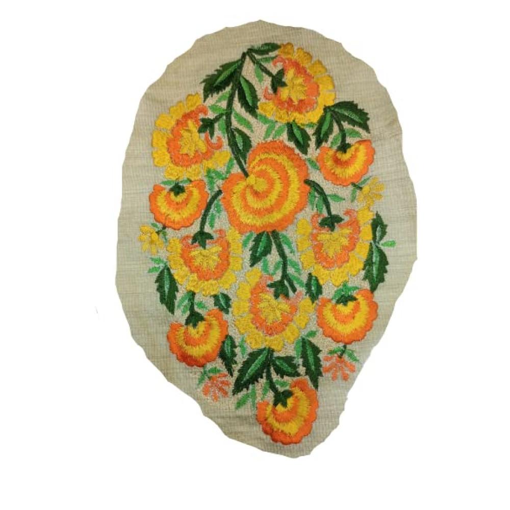 designerbox Applique Orange Colour Flower Shape Patches