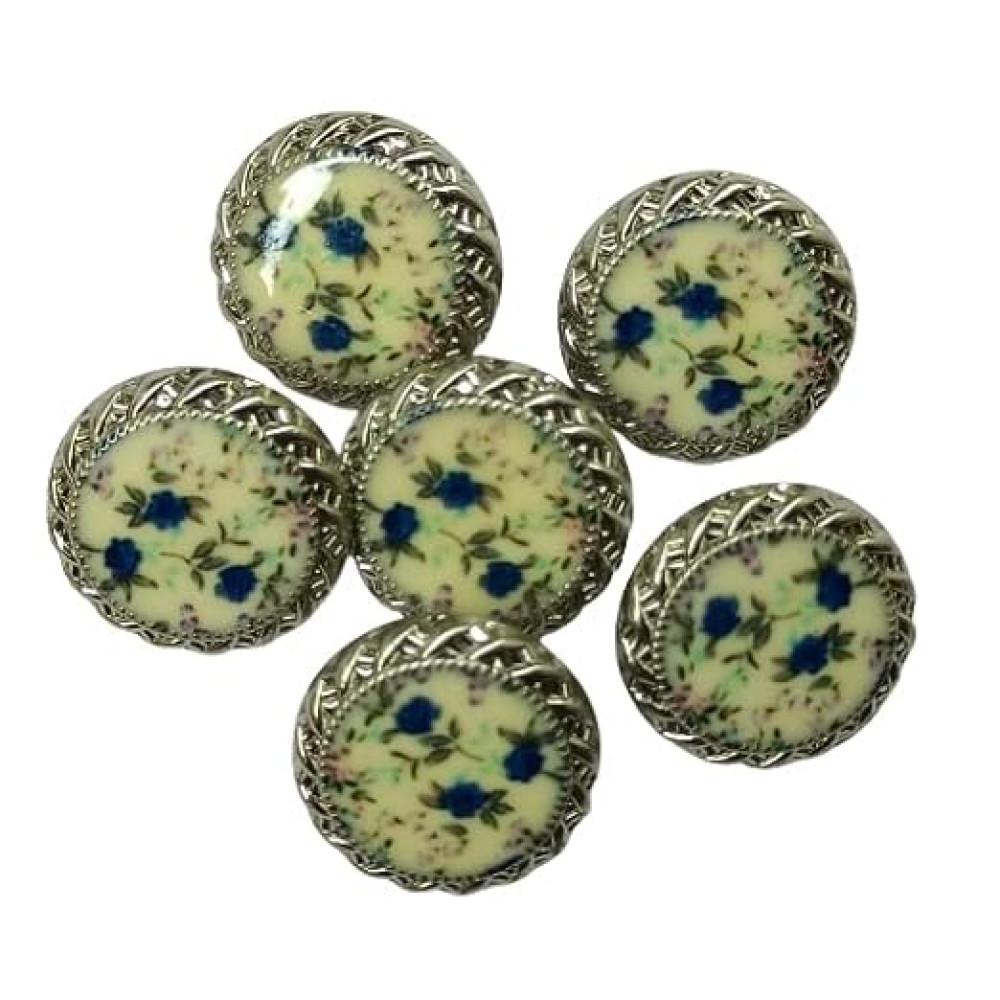 designerbox Beautiful Flower Design Digital Printed Buttons