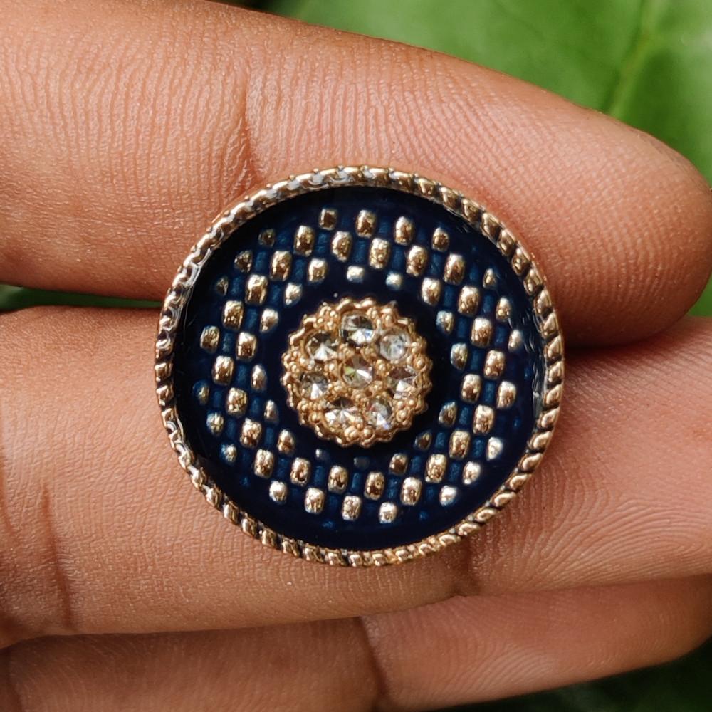 designerbox Beautiful Meenakari Design Metal Buttons for Stylish Look Coat | Suit | Sherwani | Nehru Jacket | Kurti and All Types of Clothes for Men and Women (Set of 12 Buttons- 6 Big & 6 Small Buttons)