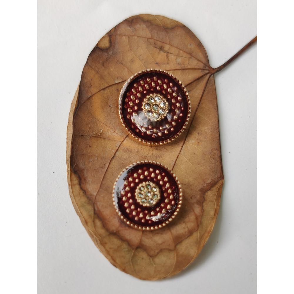 designerbox Beautiful Meenakari Design Metal Buttons for Stylish Look Coat | Suit | Sherwani | Nehru Jacket | Kurti and All Types of Clothes for Men and Women (Set of 12 Buttons- 6 Big & 6 Small Buttons)